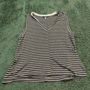 Anthropologie Striped Black and White Sleeveless Top